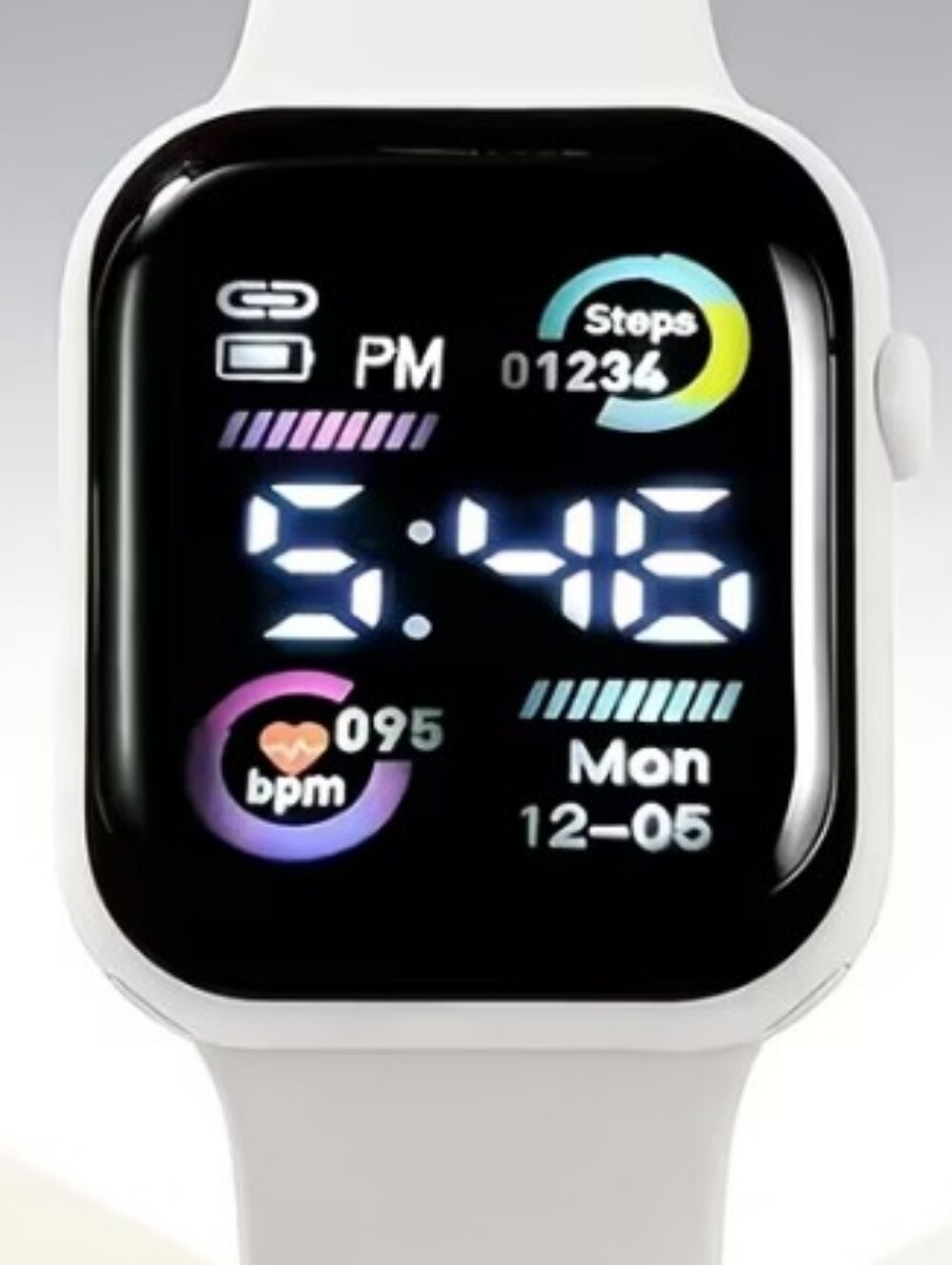White Smartwatch Fitness Tracker with Color Display